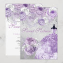 Search for purple and silver sweet 16 invitations Glitter