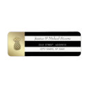 Search for black and white stripes return address labels Gold