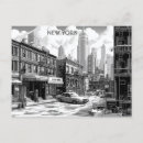 Search for black white new york postcards Nyc skyline