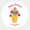 Search for pineapple round stickers Mele kalikimaka