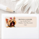 Search for yorkie return address labels Watercolor