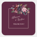 Search for thank you pink wedding stickers Watercolor flowers