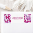 Search for pink butterfly return address labels Watercolor