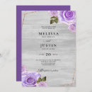 Search for purple rose wedding invitations Gold