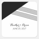 Search for black and white stripe wedding stickers Simple