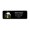 Search for cute panda bear return address labels Black and white