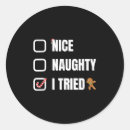 Search for naughty and nice stickers Santa