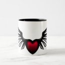 Search for heart with wings mugs Red