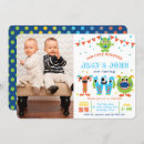 Search for twins 2nd birthday invitations For kids