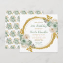 Search for sage green birthday invitations Gold glitter