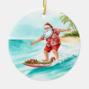 Search for surfboard christmas tree decorations Santa
