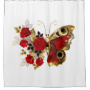 Search for red rose shower curtains Butterfly