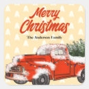 Search for vintage red truck stickers Merry