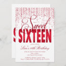 Search for red and silver sweet 16 invitations For kids