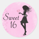 Search for pink black sweet 16 stickers Sixteen
