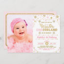 Search for pink and gold winter onederland invitations For kids