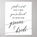 Search for choose a seat wedding signs Not a side
