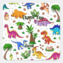 Search for thank you kids birthday stickers T rex