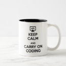Search for keep calm and code on mugs Programming