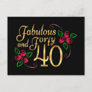 Search for 40th birthday postcards Gold and black
