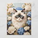 Search for blue cats postcards Floral