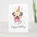 Search for pug dog birthday cards Cute