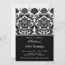 Search for black and grey birthday invitations Sixteen