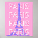 Search for pink eiffel tower posters France