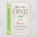 Search for whimsical 1st birthday invitations Little miss onederful