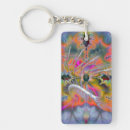 Search for fractals rectangular key rings Psychedelic
