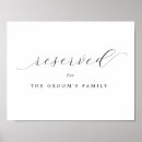Search for reserved for the grooms family wedding signs Simple