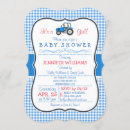 Search for tractor baby shower invitations Blue