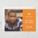 Search for orange and white graduation invitations Minimalist