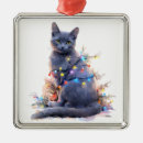 Search for russian blue cat christmas tree decorations Cute