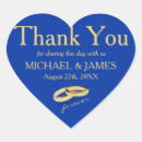 Search for 2 hearts wedding stickers Thank you