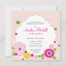 Search for third square birthday invitations Flowers