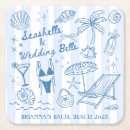 Search for beach wedding coasters Hand drawn