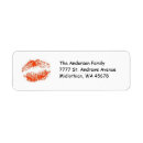 Search for lipstick kiss return address labels Red lips