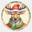 Search for funny deer stickers Santa claus