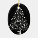 Search for oval christmas tree decorations Black and white