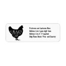 Search for crazy return address labels Chicken