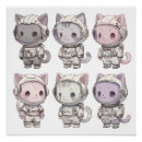 Search for kawaii space posters Cat astronaut
