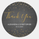 Search for gold confetti thank you stickers Black