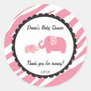 Search for pink zebra baby shower stickers Elephant