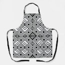 Search for white diamond pattern aprons Black and white