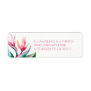 Search for bird of paradise return address labels Watercolor