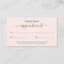 Search for hair salon appointment cards Blush pink