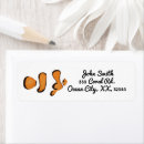 Search for tropical fish return address labels Watercolor