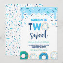 Search for boy doughnut birthday invitations Two sweet