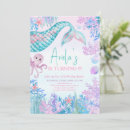 Search for mermaid 1st birthday invitations Under the sea birthday